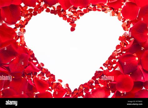 Beaufiful Red Heart Made Of Rose Petals Stock Photo Alamy