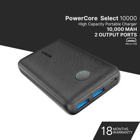 Anker A1223 PowerCore Select 10000mah Power Bank 10W 12W Shopee Singapore