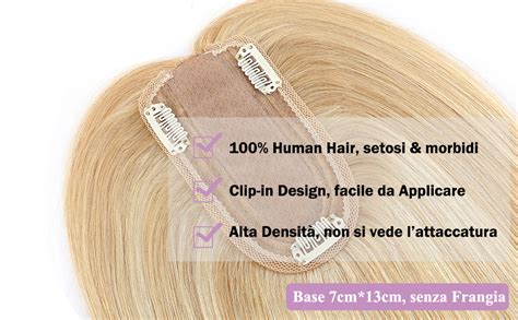 Elailite Hair Topper Donna In Lace Extension Capelli Veri Clip 35cm 44g