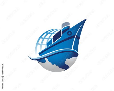 Modern Global Fast International Shipping Cargo Logo Illustration In