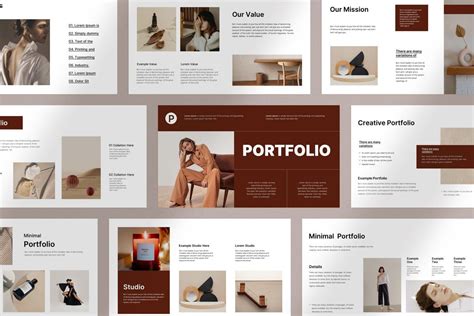 Minimal Portfolio Presentation Template Por Sparkpro En Poweredtemplate