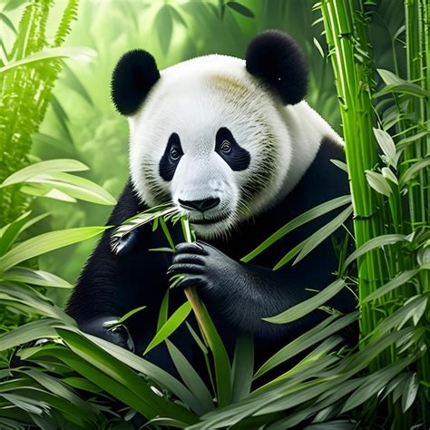 Panda comiendo bambú | Foto Premium