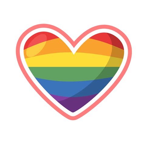 Lgbt Pride Heart Rainbow Flag Love Symbol Diversity And Freedom Flat Style Vector Icon With