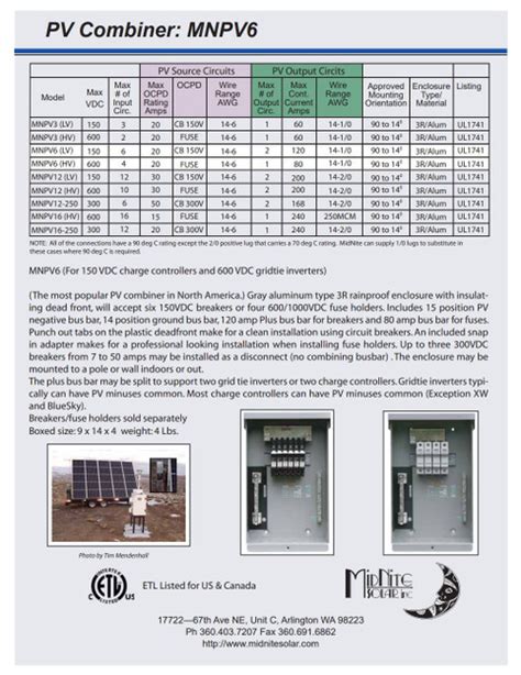 Stellavolta Midnite Solar Mnpv6 Combiner Nema 3r Aluminum