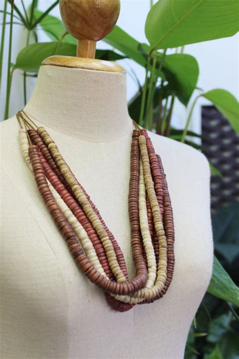 Coconut Shell Beads Necklace CL1409 06 Etsy Shell Beads Necklace