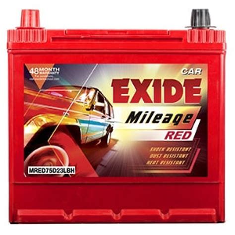 Exide Mileage Car Battery Model Name Number MRED75D Rs 5500 Unit