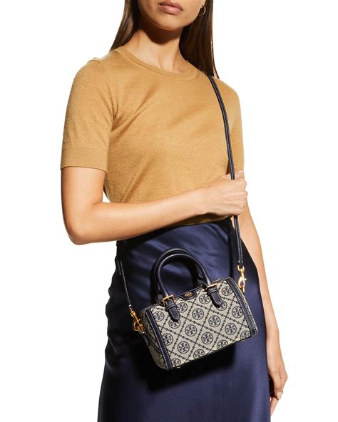 Tory Burch T Monogram Jacquard Mini Barrel Crossbody Bag Neiman Marcus