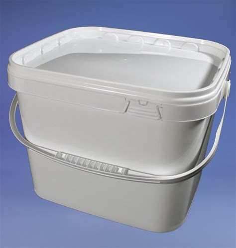 White Rectangular Bucket 10.9 Litre - Bristol Plastic Containers ...