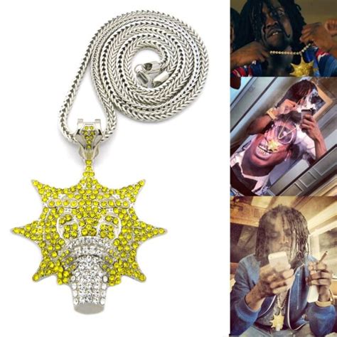 New Hip Hop Silver Tone Chief Keef Glo Gang Pendant W 36 Franco Chain