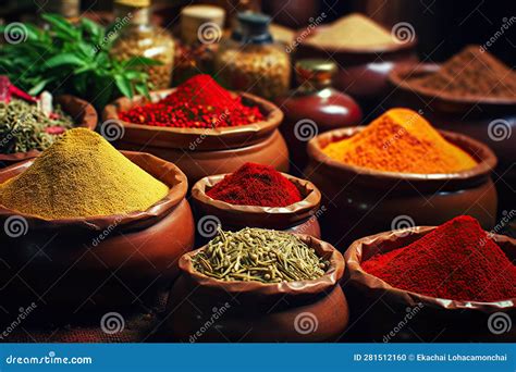 Aromatic Delights Assortment Of Spices And Herbs For Culinary