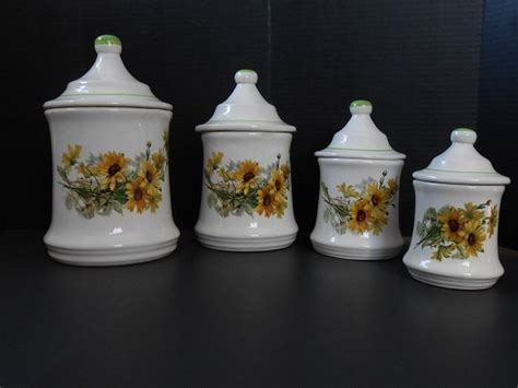 Sunflower Canister Set Kitchen Canisters by WidhalmsCollectibles