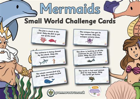 EYFS Mermaids Small World Challenge Cards Grammarsaurus