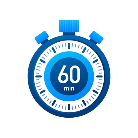 The 60 minutes, stopwatch vector icon. Stopwatch icon in flat style ...