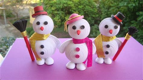 Quilling Snowman Tutorial DIY Paper Snowman Christmas Ornament YouTube