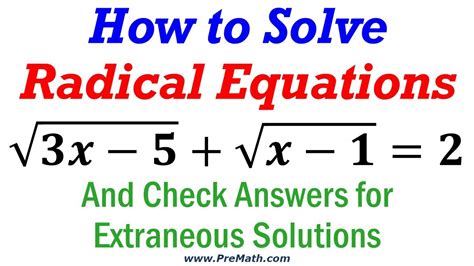 Solving Radical Equations With Two Radicals - Tessshebaylo