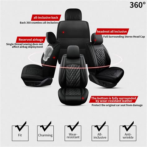 For Cadillac Xt5 2017 2023 Pu Leather 5 Seat Covers Front Rear Cushion Full Set Ebay