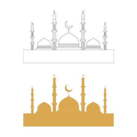 mosque silhouette, vector mosque illustration, set of mosque vector ...