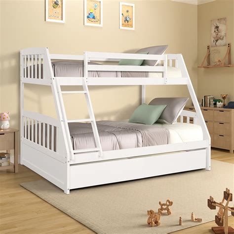 Sentern Wood Twin Over Full Bunk Bed With 2 Drawers