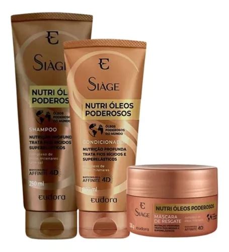 Kit Siage Nutri Oleos Poderoso Shampoo condicionador máscara Frete grátis