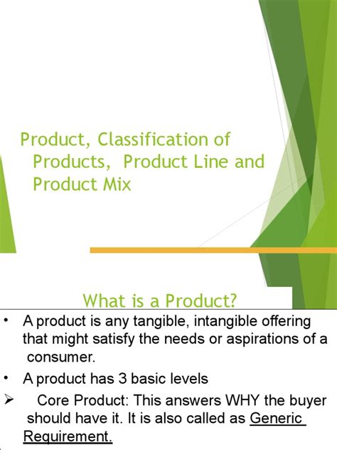 Product, Classification of Products, Product Line and Product Mix | PDF ...