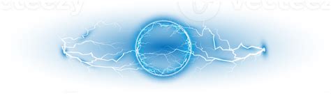 Blue Ball Lightning On A Transparent Background Abstract Electric