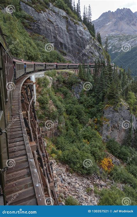 Historic White Pass Train of the Gold Rush in Skagway Alaska Editorial ...