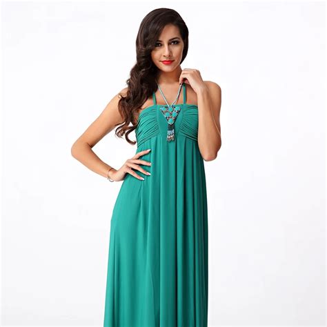 2016 Summer Vestidos Women Dress Strapless Halter Sleeveless Bohemian Long Maxi Dresses Sexy