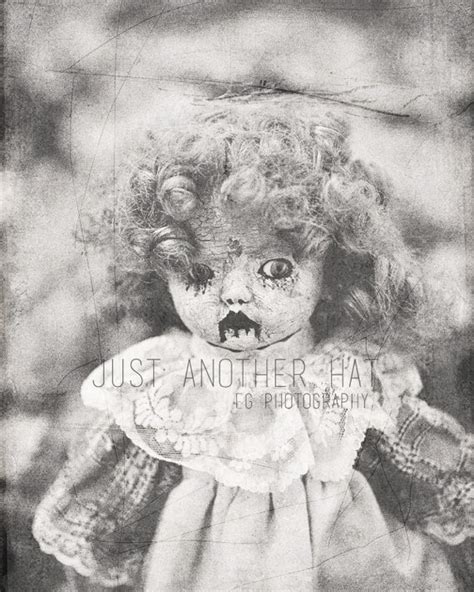 Items Similar To Corrin Printable Halloween Black And White Doll Photo Spooky Doll Creepy