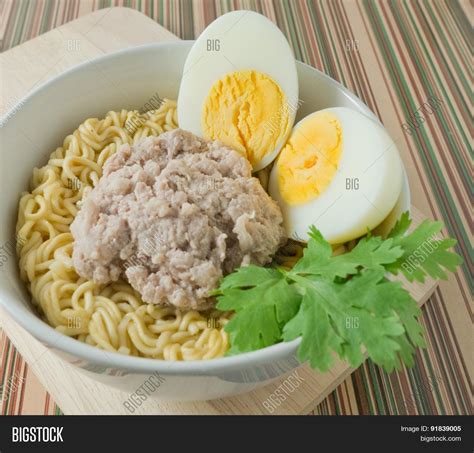 Instant Noodles Pork Image And Photo Free Trial Bigstock