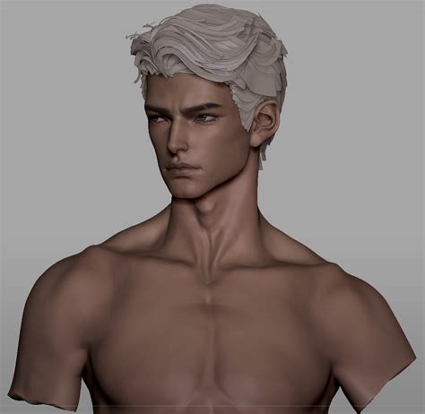 Artstation 一个男人 Yjm Poses Anatomy Reference Sculpting