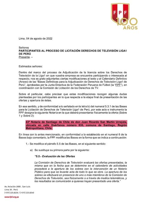 Fpf Por Qué Se Hará Licitación De Derechos De Televisión Liga 1 En