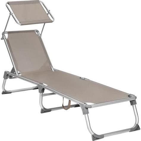 Songmics Chaise Longue Bain De Soleil Transat De Relaxation Avec