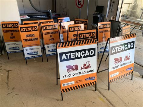 Cavalete em Metalon Galvanizado para Sinalização de Obras Refletivo