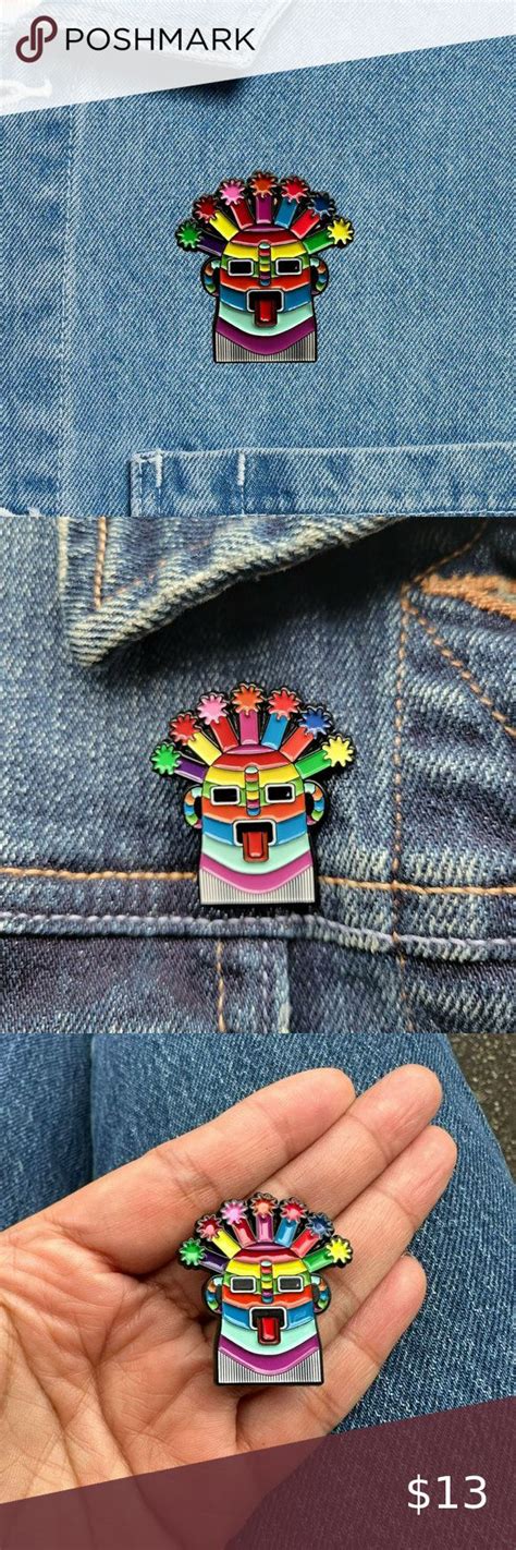 朗OZ Enamel Pin Mask Exotic Aya Incas Ecuador Inti Raymi Multicolor