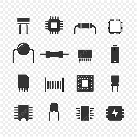 Electronic Components Vector Hd PNG Images Electronic Microchip