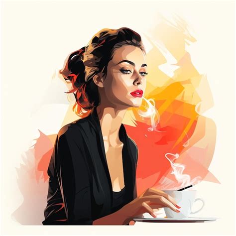 Premium Vector Girl Vector Illustration Woman Cigarette Smoke