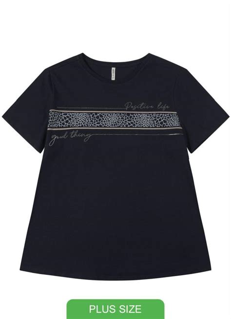 Blusa Em Meia Malha Estampada Preto Habana