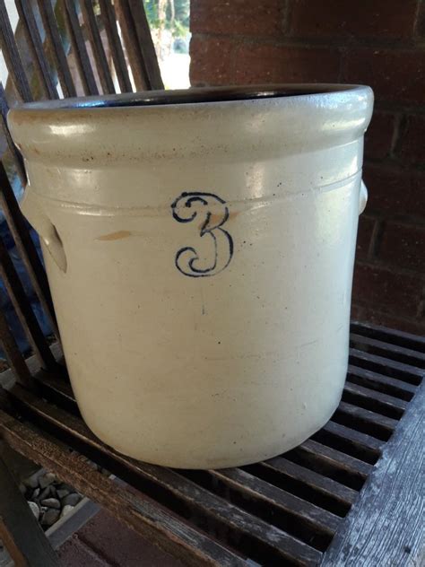 Vintage 3 Gallon Crock Usa Stoneware Crocks Vintage Crock