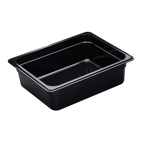 100mm Deep 1 2 Black Polycarbonate GN Pan 24CW110 Verde Direct