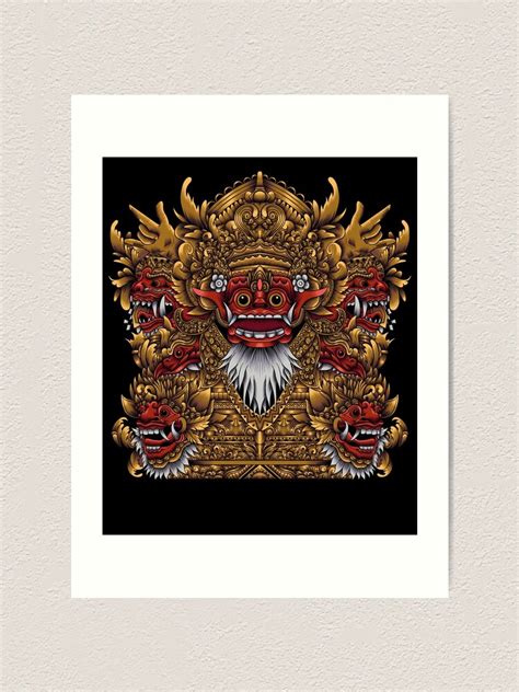 Red Barong Rangda Barong Mask King Of The Spirits Bali Art Print By