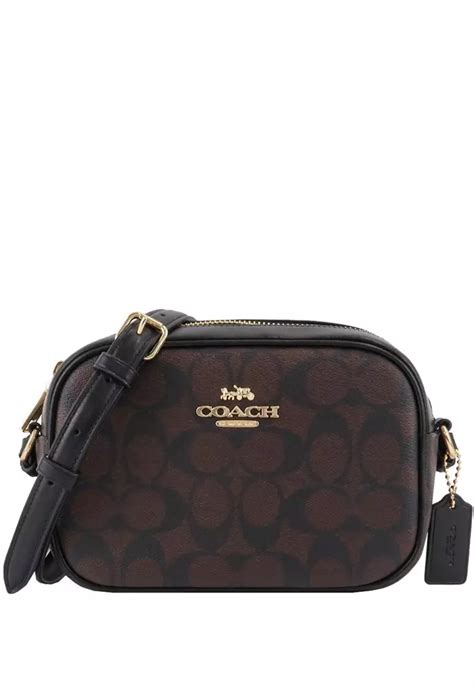 Coach Coach Mini Jamie Camera Bag In Signature Canvas Dark Brown