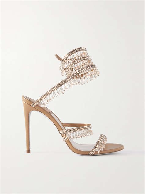 RENÉ CAOVILLA Chandelier crystal embellished leather sandals NET A PORTER