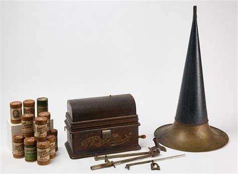 Edison Phonograph with Horn and Cylinders sold at auction on 8th ...