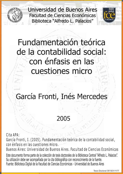 Pdf Fundamentación Teórica De La Contabilidad Social Con énfasis En