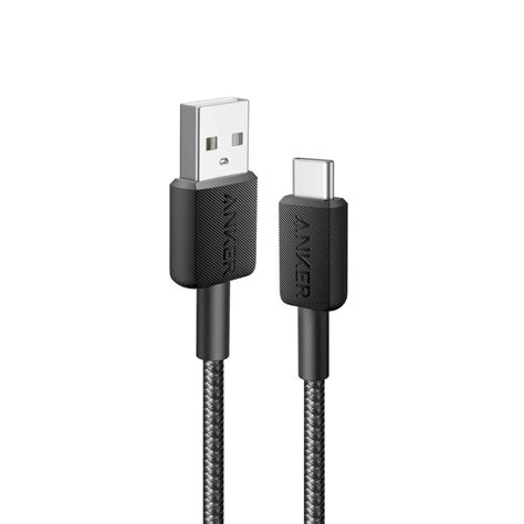 Anker 322 USB A To USB C 15W Cable 3ft Nylon Braided A81H5H11 Black