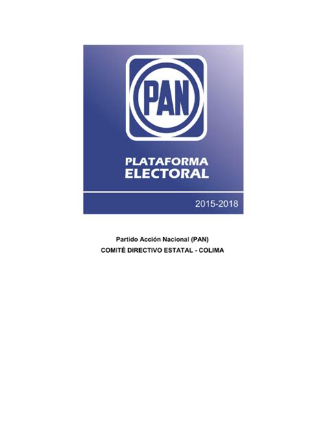 Partido Acción Nacional Plataforma Política Estatal