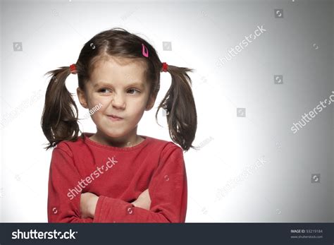 Cute Angry Girl With Funny Grimace Stock Photo 93219184 Shutterstock