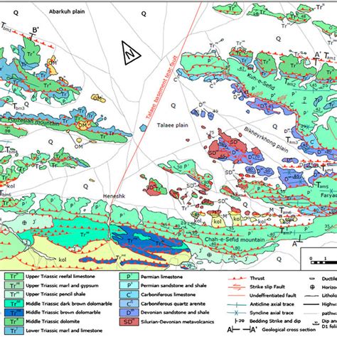 The Geological Map Of The Study Area Zftb Zagros Fold And Thrust