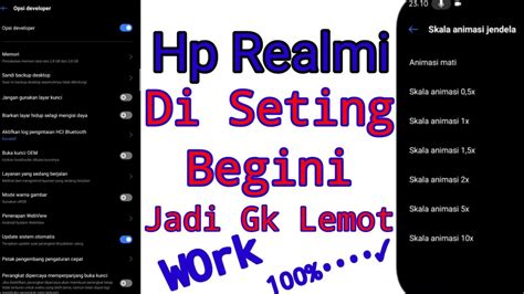 Cara Setting Hp Android REALME CARA MENGATASI HP LEMOT DAN LAG C11