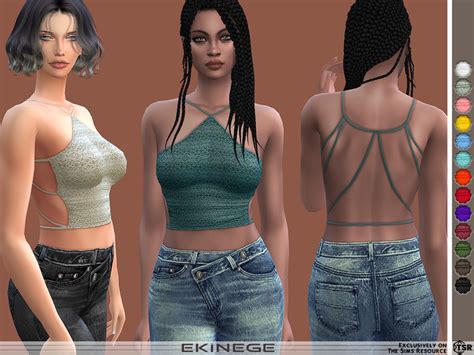 The Sims Resource Open Back Strappy Top